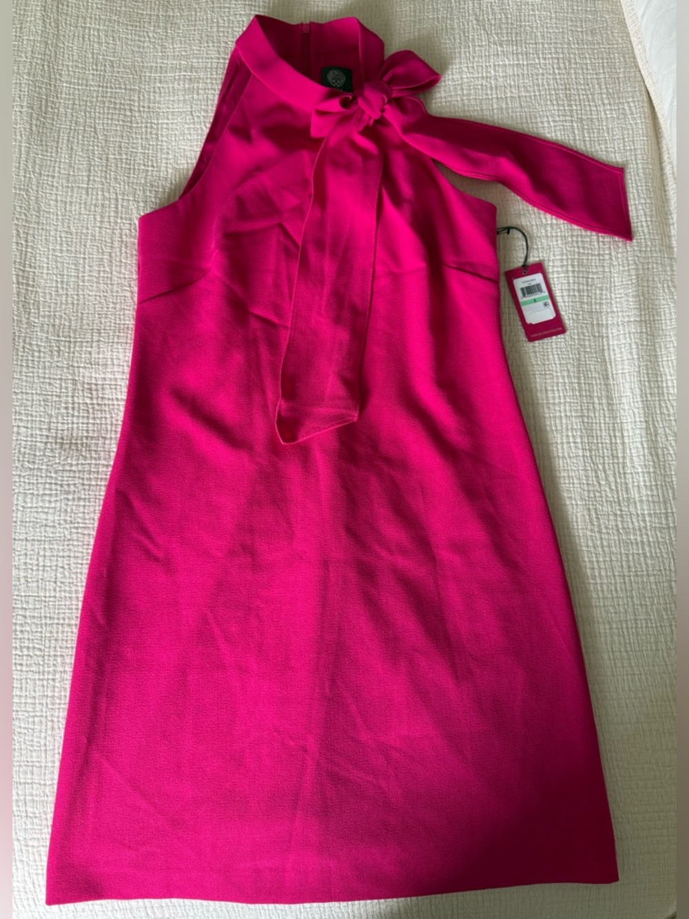 Vince Camuto Hot Pink Sleeveless Tie-Neck Dress - size 8